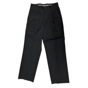 Vittorio St. Angelo Men Black Pleated Dress Pants Size 30R Straight Leg Trousers
